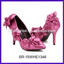 SR-15WHE1346 2015 sapatos da moda senhora com bowknot mais recentes sapatos de senhora sensuais de salto alto sapatos caros mercado da moda vestir sapatos